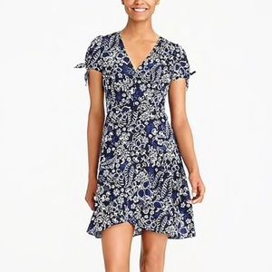 NEW J. Crew Faux Wrap Blue 00 XXS Dress